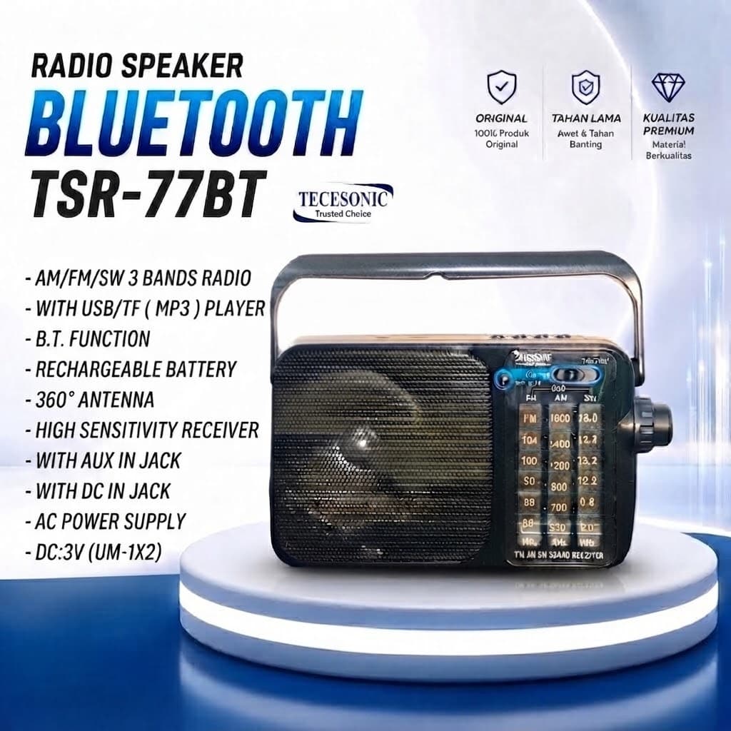 TECSONIC USB BT RADIO TSR-77BT